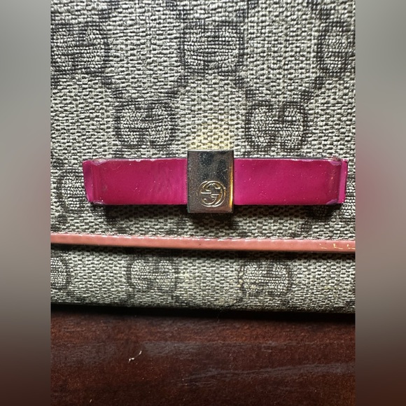 GUCCI BOW LONG WALLET MONOGRAM CANVAS - Picture 2 of 6